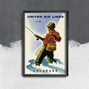 Retro-Poster Colorado United Air Lines