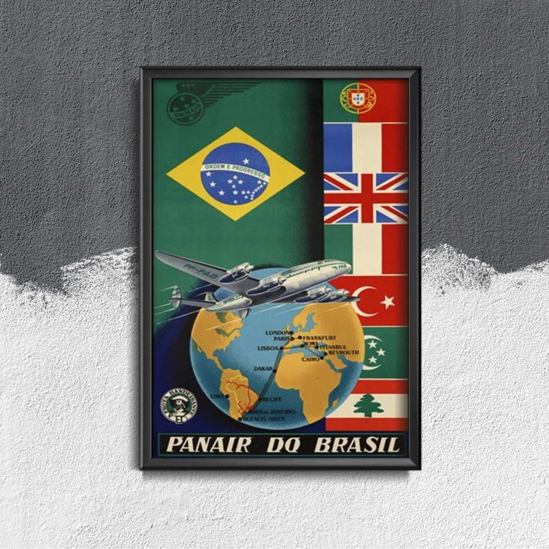 Weinleseplakat Panair do Brazil Airline