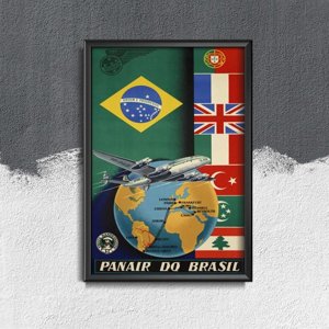 Weinleseplakat Panair do Brazil Airline