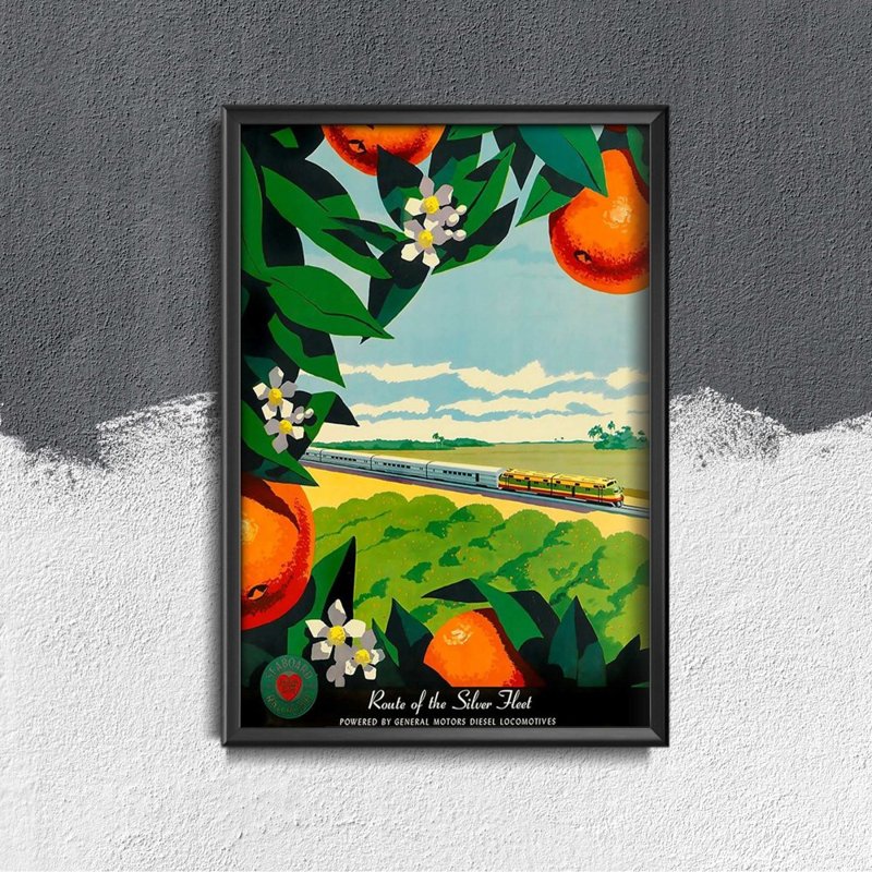 Poster im Retro-Stil Die Route der Silberflotte