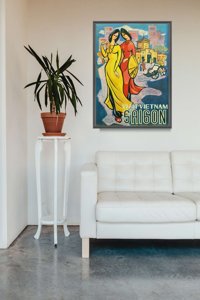 Poster Retro-Wohnzimmer Besuchen Vietnam Sagon