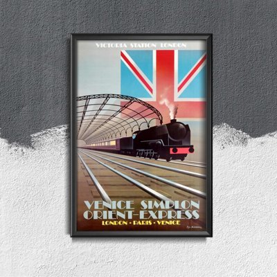 Weinleseplakat für das Wohnzimmer Orient Express Travel