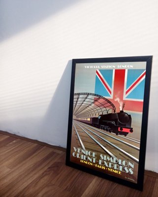 Weinleseplakat für das Wohnzimmer Orient Express Travel
