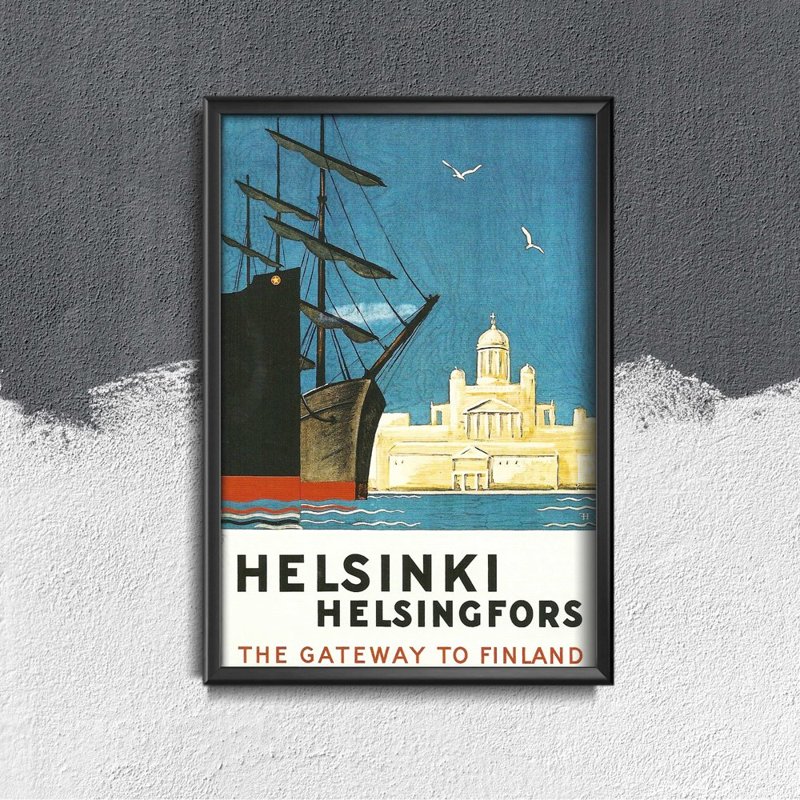 Poster im Retro-Stil Helsinki