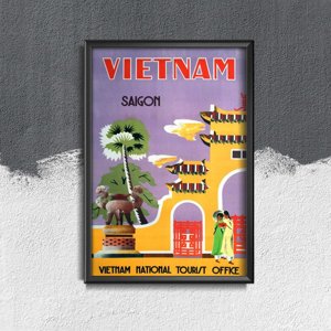Poster an der Wand Vietnam Saigon Nationalen turist