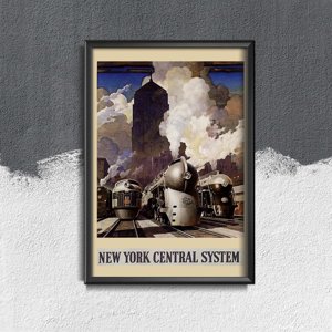 Weinleseplakat Das zentrale System in New York City