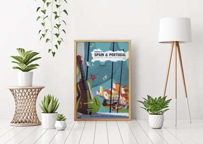 Plakat-Weinlese Spanien und Portugal