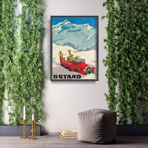 Poster im Retro-Stil Gstaad Schweiz