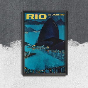 Poster Retro-Wohnzimmer Rio de Janeiro, Brasilien