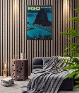 Poster Retro-Wohnzimmer Rio de Janeiro, Brasilien