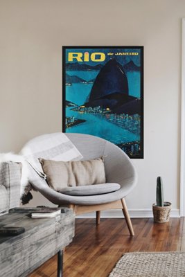 Poster Retro-Wohnzimmer Rio de Janeiro, Brasilien