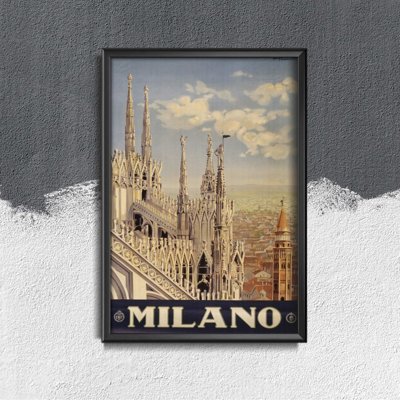 Weinleseplakat für das Wohnzimmer Mailand, Italien