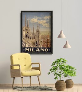 Weinleseplakat für das Wohnzimmer Mailand, Italien