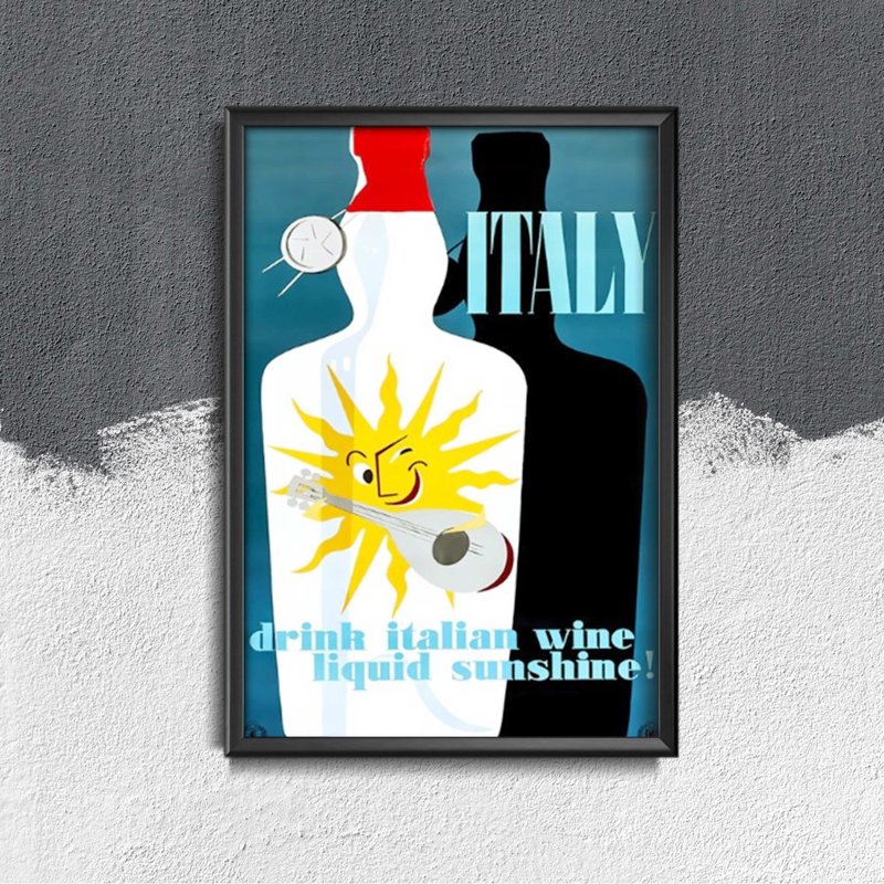 Retro-Poster Italien Trinken italienischer Wein glatt Sonne