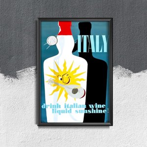 Retro-Poster Italien Trinken italienischer Wein glatt Sonne