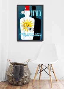 Retro-Poster Italien Trinken italienischer Wein glatt Sonne
