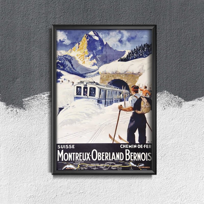Weinleseplakat Montreux Schweiz Berner