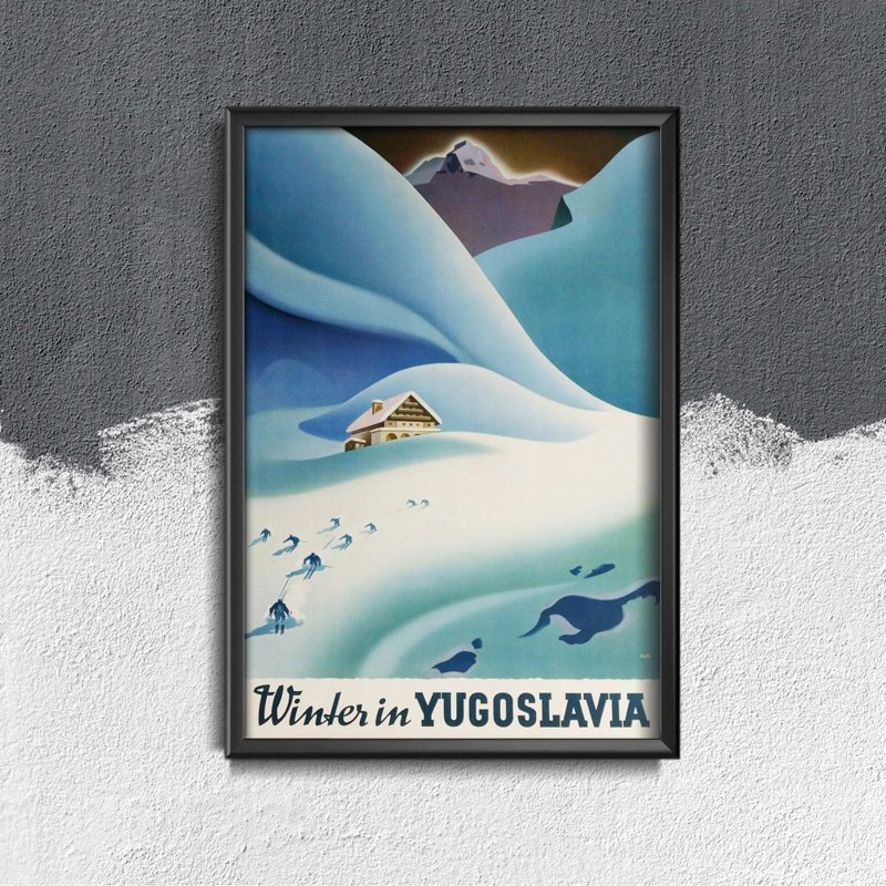 Retro-Poster Winter in Jugoslawien