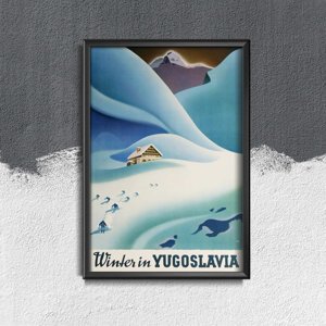 Retro-Poster Winter in Jugoslawien