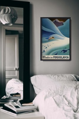 Retro-Poster Winter in Jugoslawien