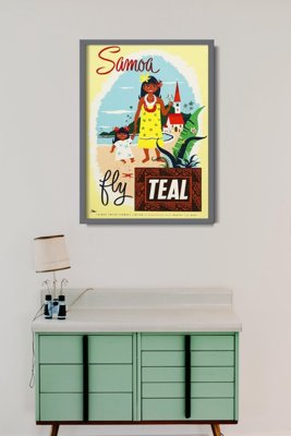 Plakat-Weinlese Teal samoa