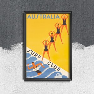 Poster Retro-Wohnzimmer Australien Surf Club
