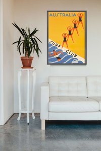 Poster Retro-Wohnzimmer Australien Surf Club