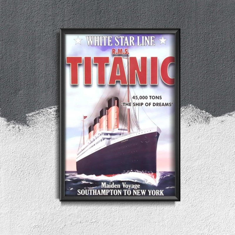 Poster im Retro-Stil Titanic Southampton nach New York