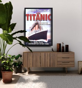 Poster im Retro-Stil Titanic Southampton nach New York