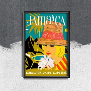 Weinleseplakat Delta Airlines Jamaika