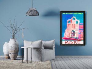 Poster im Retro-Stil Western Airlines Mexiko