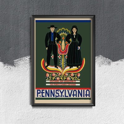 Weinleseplakat für das Wohnzimmer Pennsylvania