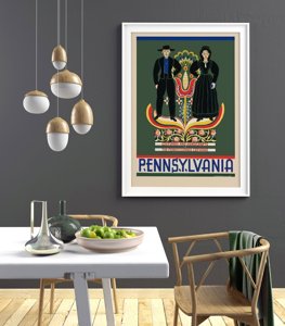 Weinleseplakat für das Wohnzimmer Pennsylvania