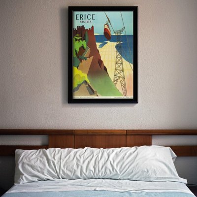 Poster im Retro-Stil Erice Sicilia Italien
