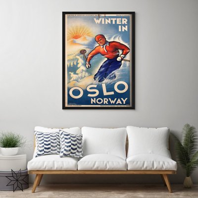 Retro-Poster Oslo Norwegen Winter Ski