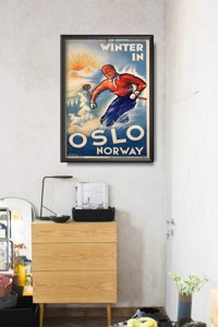Retro-Poster Oslo Norwegen Winter Ski