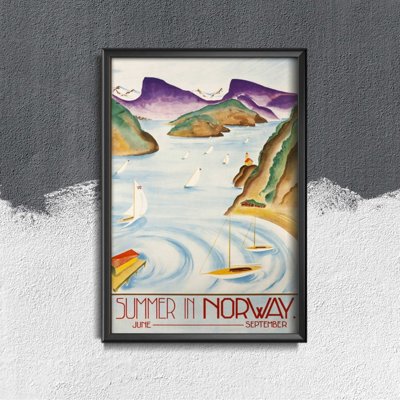 Plakat-Weinlese Norwegen skandinavische Sommerreise