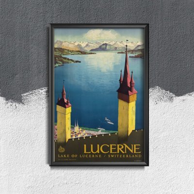 Poster im Retro-Stil Vierwaldstättersee Schweiz