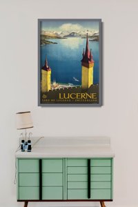 Poster im Retro-Stil Vierwaldstättersee Schweiz