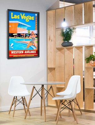Poster Retro-Wohnzimmer Las Vegas, Western Airlines
