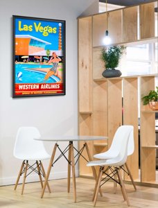 Poster Retro-Wohnzimmer Las Vegas, Western Airlines
