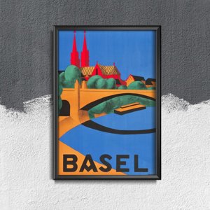 Weinleseplakat für das Wohnzimmer Basel Schweiz