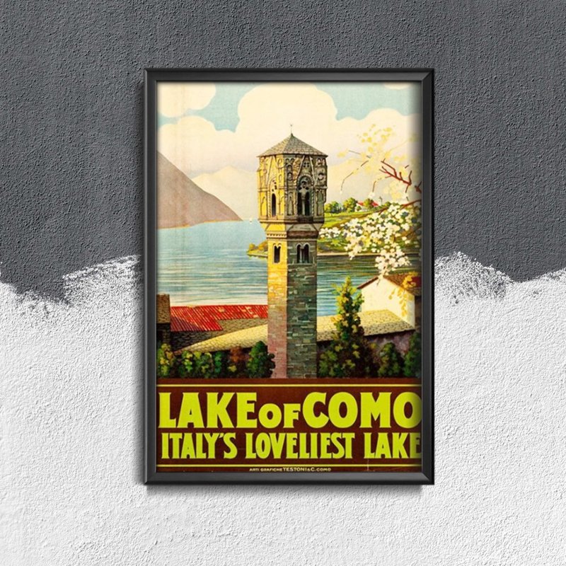 Poster im Retro-Stil Comer See