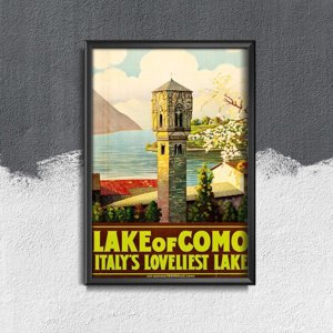 Poster im Retro-Stil Comer See