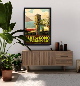 Poster im Retro-Stil Comer See