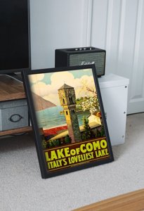 Poster im Retro-Stil Comer See