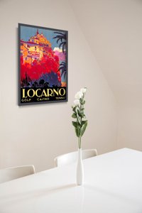 Retro-Poster Locarno, Schweiz Casino Golf Tennis
