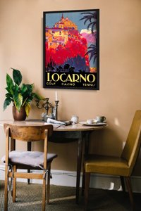 Retro-Poster Locarno, Schweiz Casino Golf Tennis