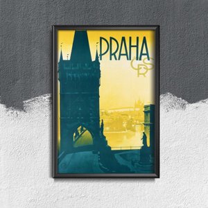 Retro-Poster Prag Tschechische