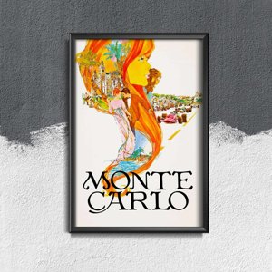 Poster im Retro-Stil Monte Carlo Monaco